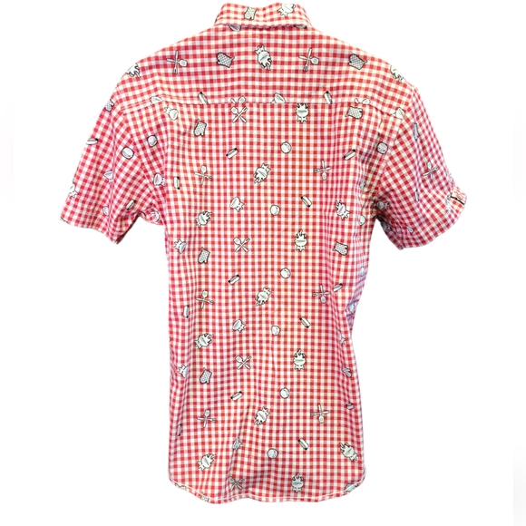 Stars and Stripes Short Sleeve Cookout Button Down Shirt sz L NWT - Picture 2 of 10